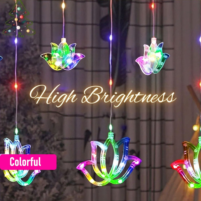 Lighting Decoration For Diwali - 4 м, 8 режимов, гирлянда-занавес 