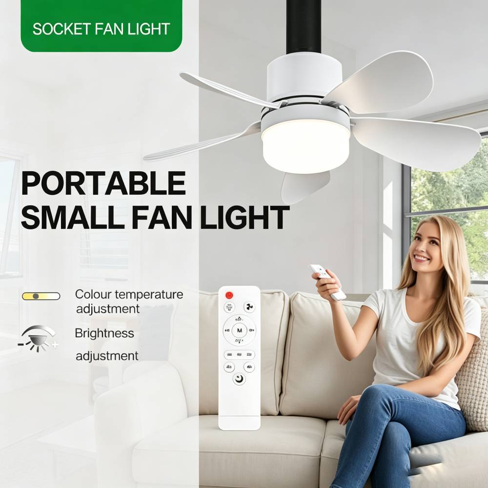 Lighting Decor Home - Вентилятор-светильник с пультом ДУ, маленький потолочный