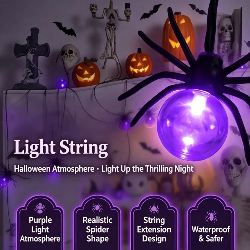 Lighting Decor Outdoor - Светодиодные гирлянды-пауки на батарейках, уличные украшения