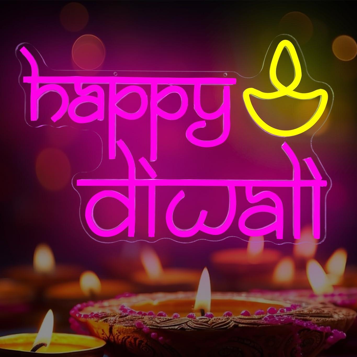 Lighting Decoration For Diwali - Неоновая вывеска Happy Diwali с USB-питанием,