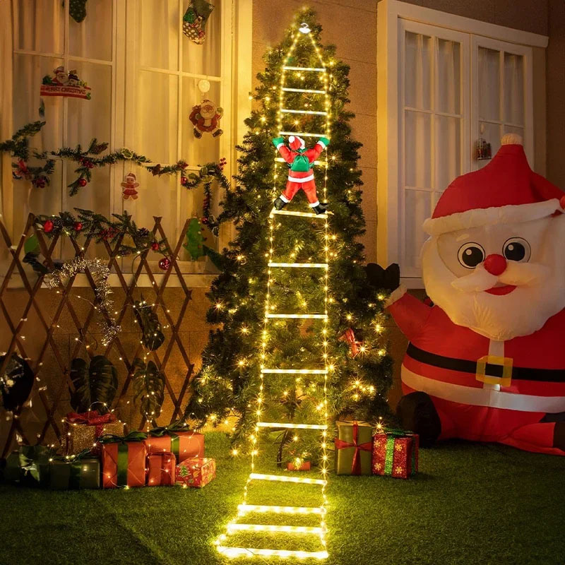 Lighting Decor Outdoor - Светодиодные рождественские гирлянды-лестницы с Дедом Морозом