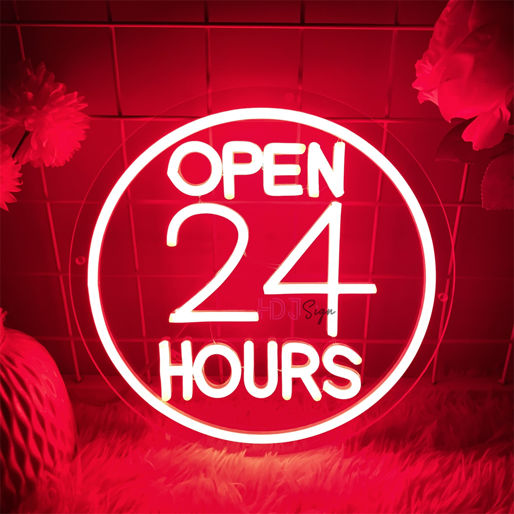 Decor Lighting Opening Hours - Неоновые светодиодные вывески, открытые 24-часовые неоновые