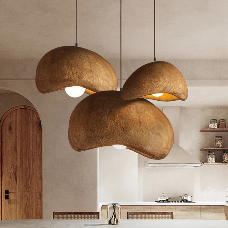 Japanese Lighting Decor - Светодиодные подвесные светильники Wabi-Sabi, японский полимерный
