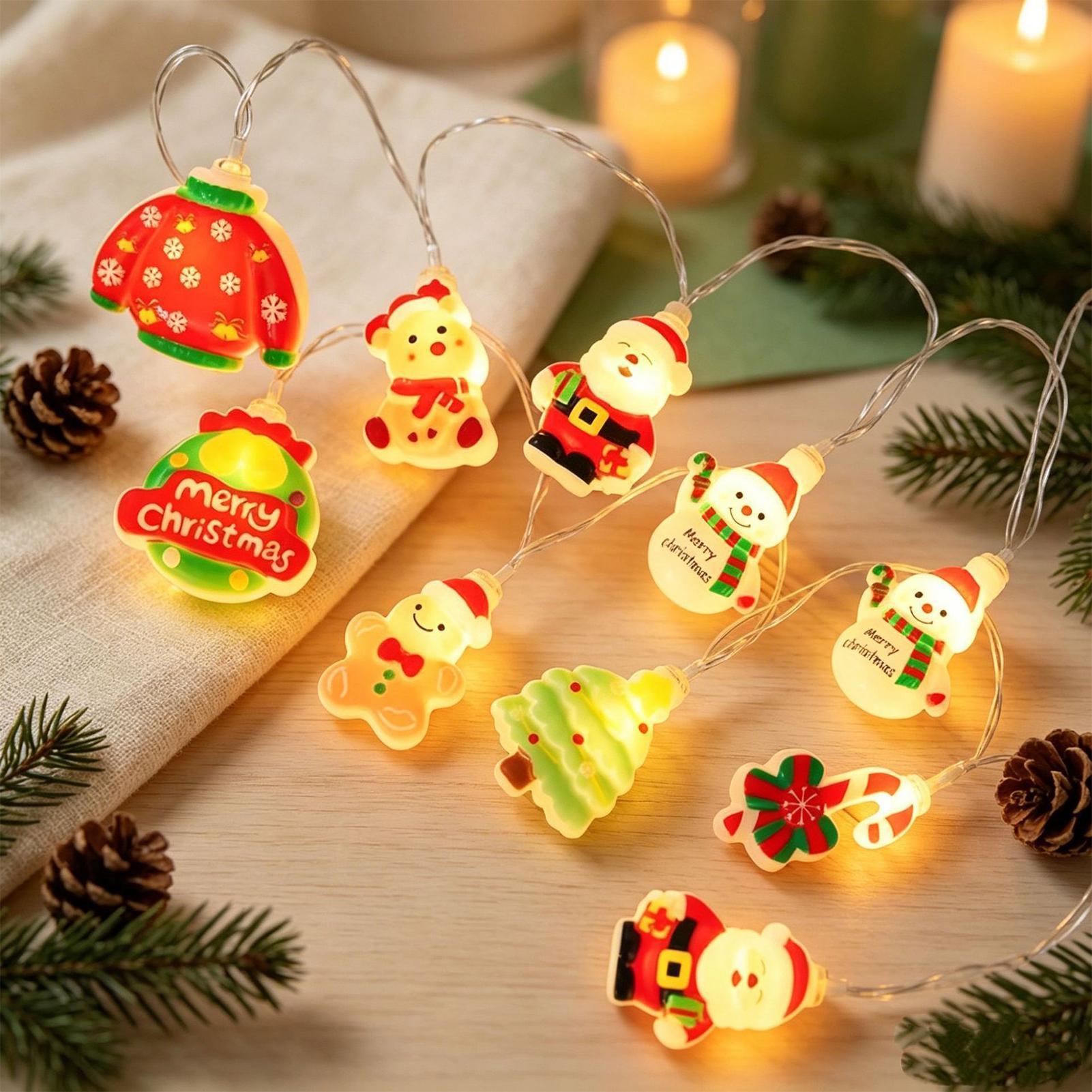 Lighting Tree Decor - Светодиодная гирлянда с Санта-Клаусом и снеговиком,