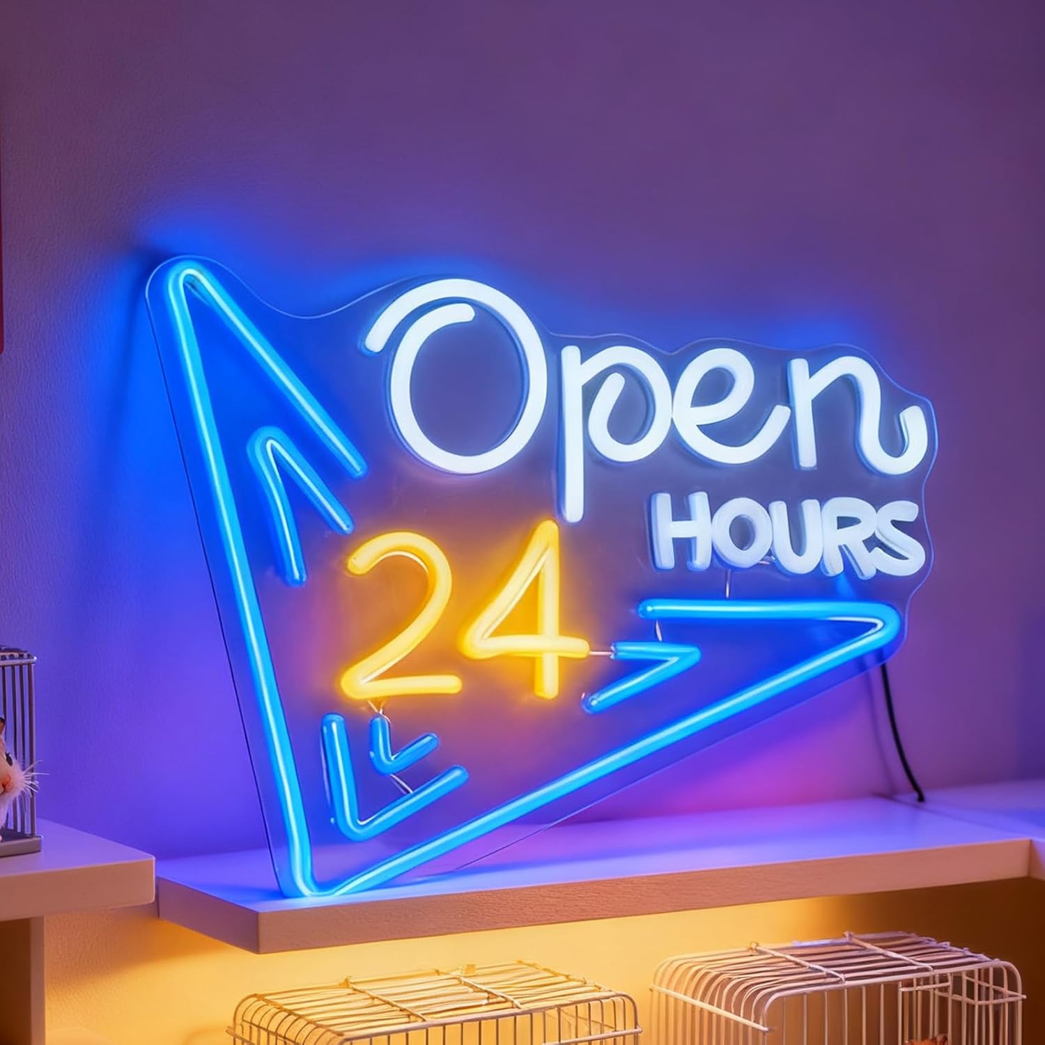 Decor Lighting Opening Hours - Неоновая вывеска «24 часа открыто» со