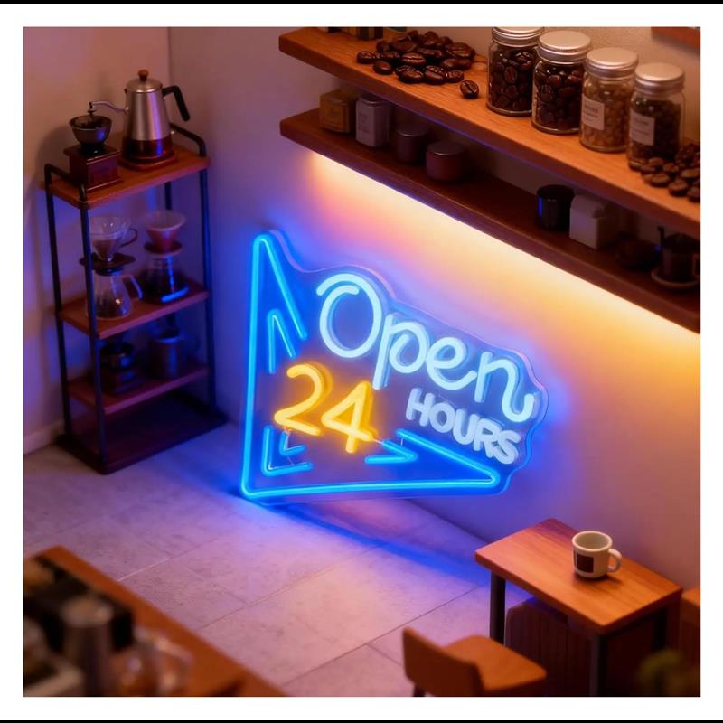 Неоновая вывеска «Открыто 24 ч – обзор и цена Decor Lighting Opening Hours