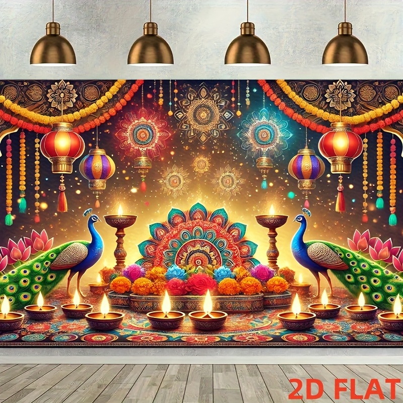 Гобелен с павлиньим узором для – обзор и цена Lighting Decoration For Diwali