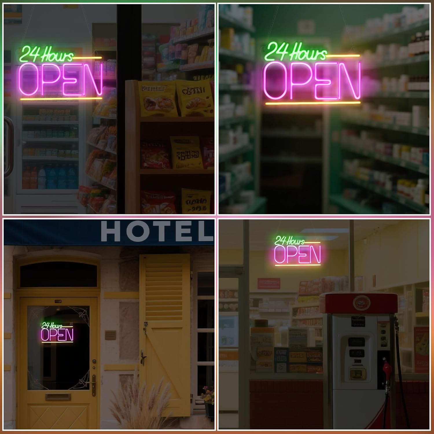 Неоновая вывеска «Открыто 24 ч – обзор и цена Decor Lighting Opening Hours