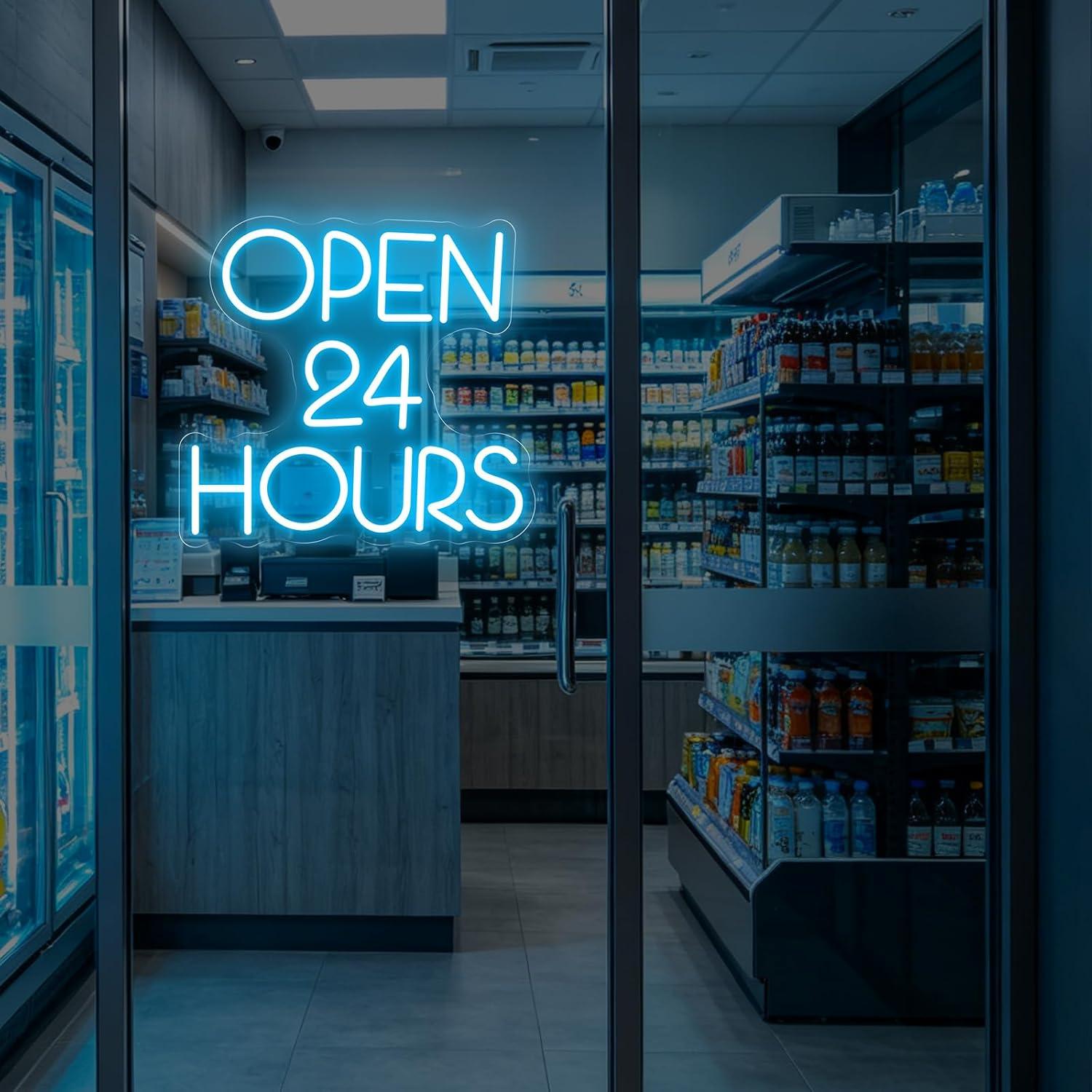 Неоновая вывеска «Открыто 24 ч – обзор и цена Decor Lighting Opening Hours