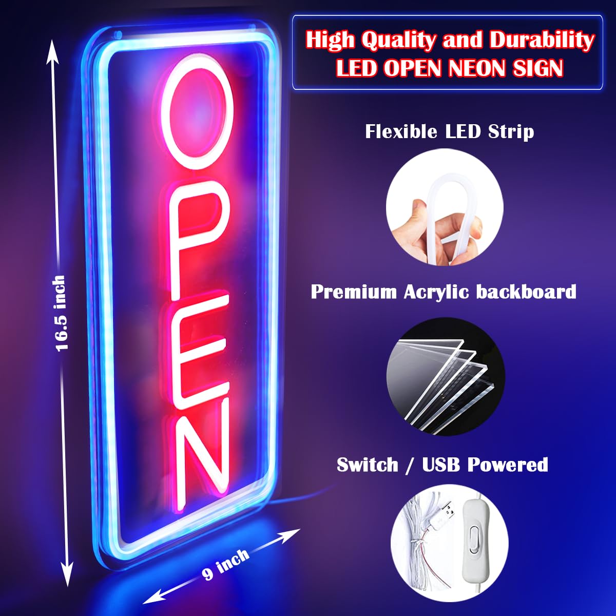 Светодиодная неоновая вывеска  – обзор и цена Decor Lighting Opening Hours