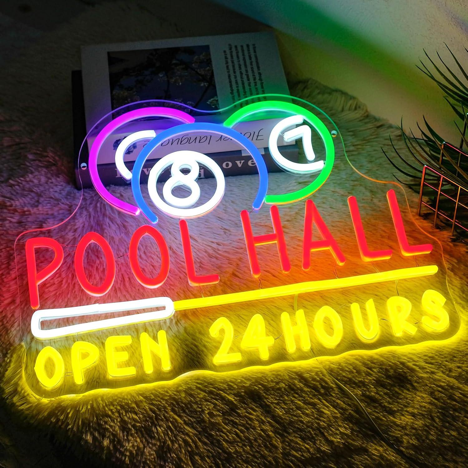 Неоновая вывеска «Бильярдная о – обзор и цена Decor Lighting Opening Hours