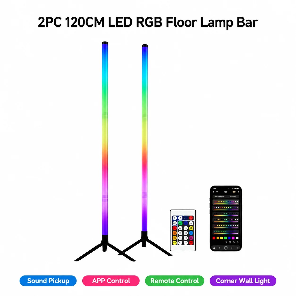 2 шт. 120-см RGB-светильники д – обзор и цена Lighting Decor Home