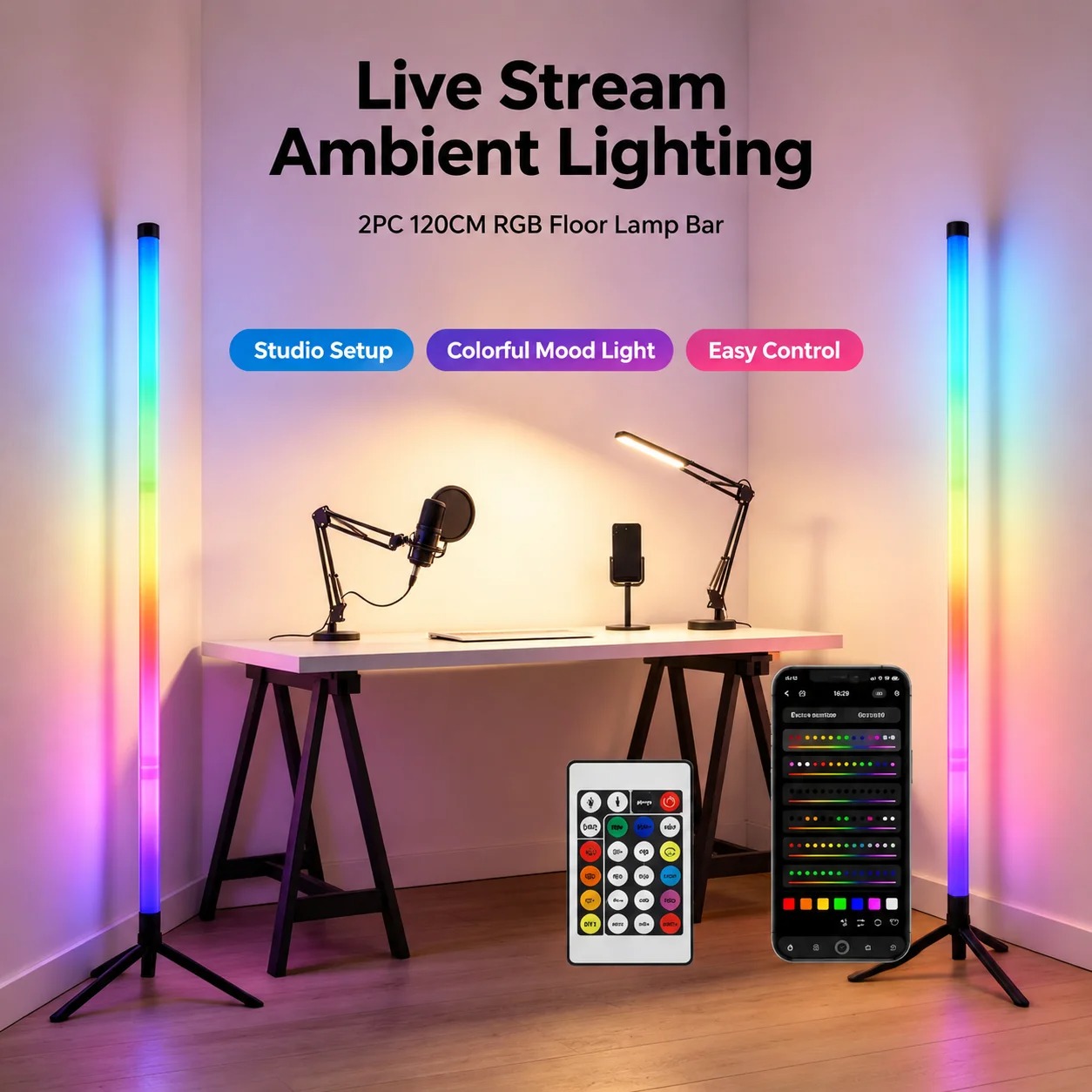 2 шт. 120-см RGB-светильники д – обзор и цена Lighting Decor Home