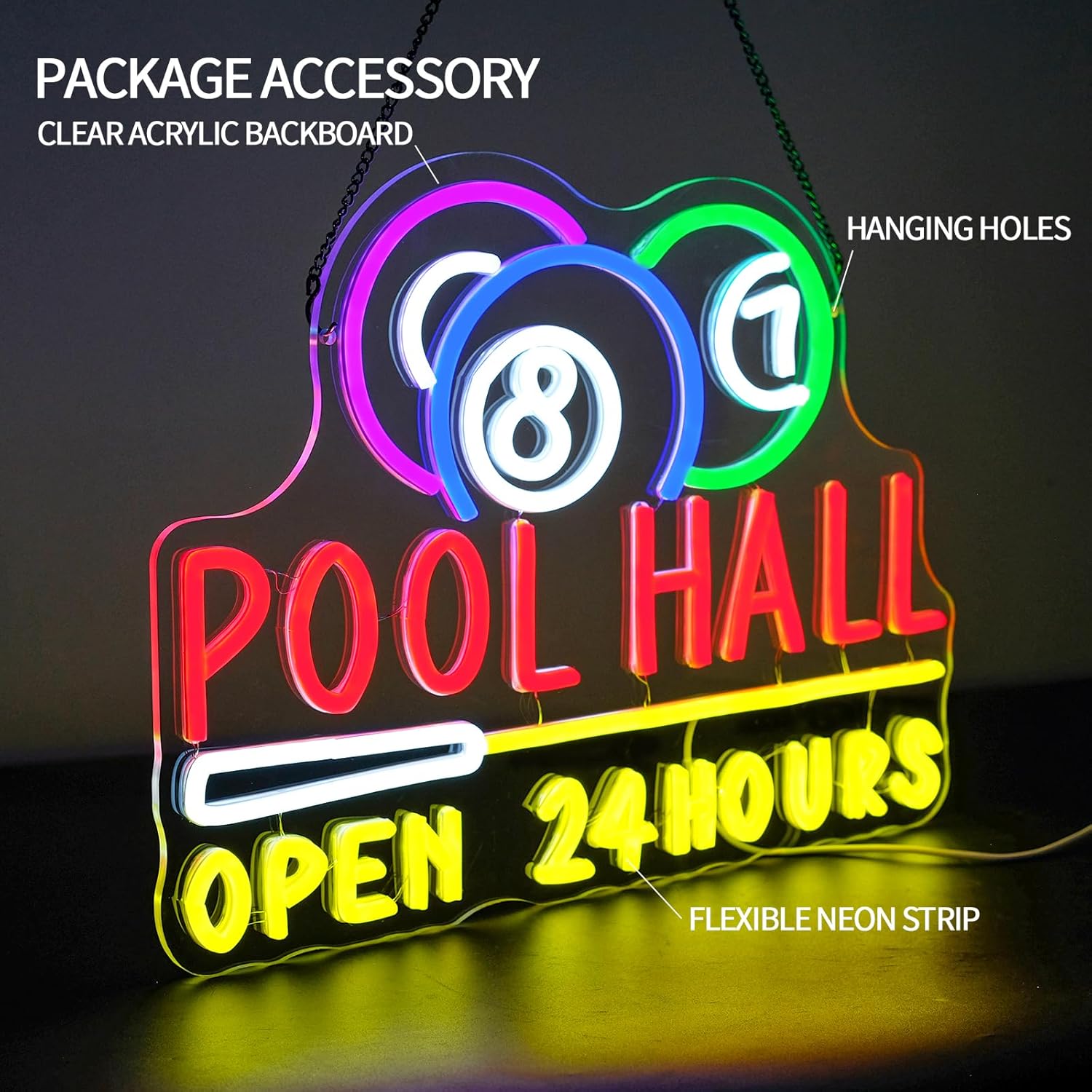 Неоновая вывеска «Пул-холл раб – обзор и цена Decor Lighting Opening Hours