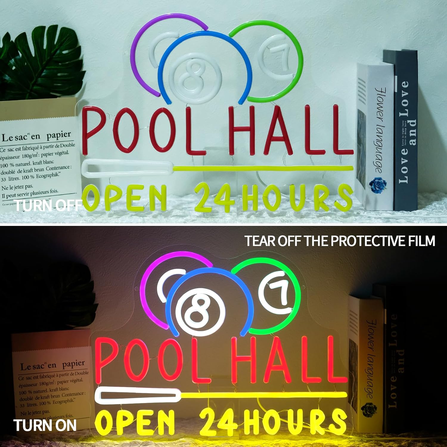 Неоновая вывеска «Пул-холл раб – обзор и цена Decor Lighting Opening Hours