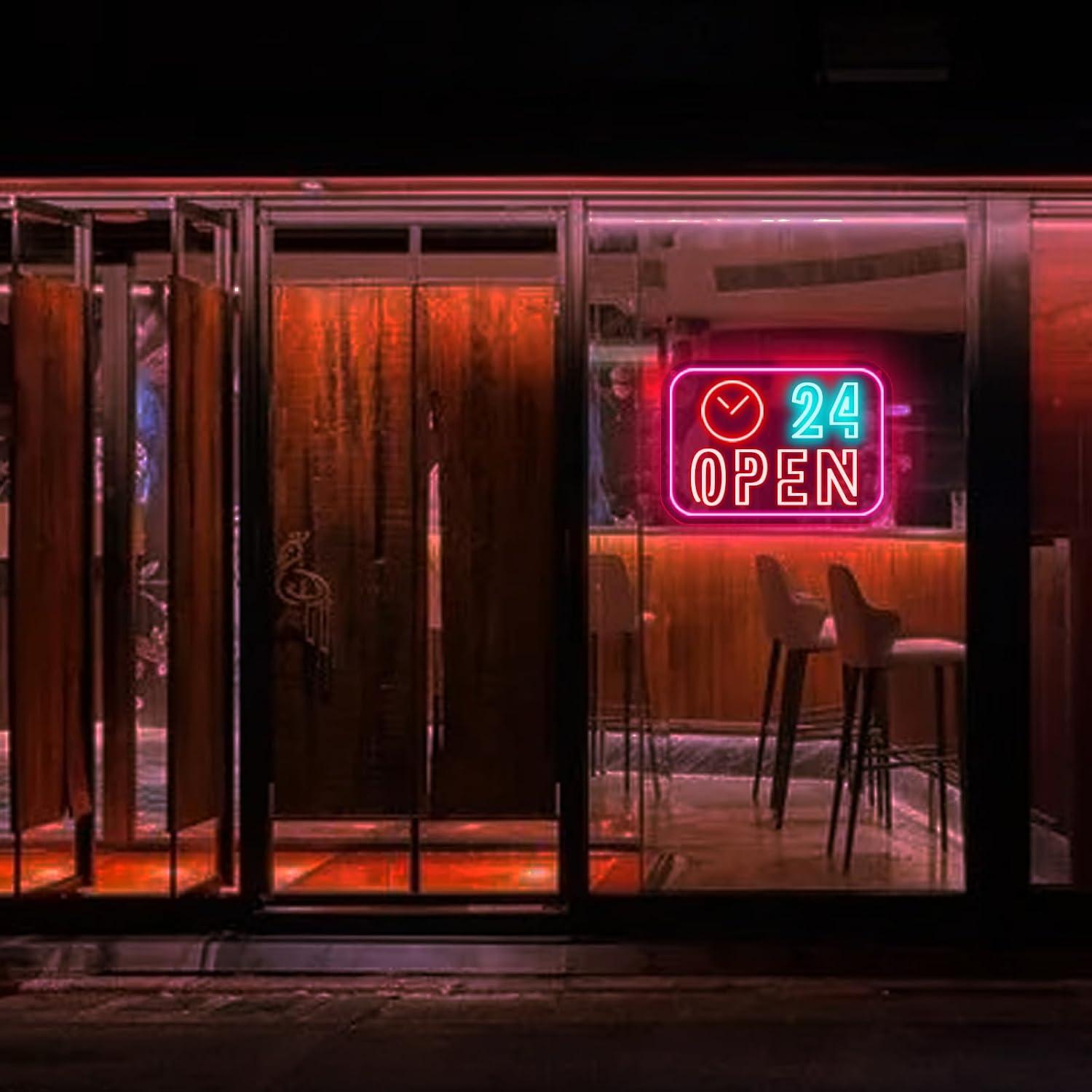 Неоновая вывеска с часами, раб – обзор и цена Decor Lighting Opening Hours