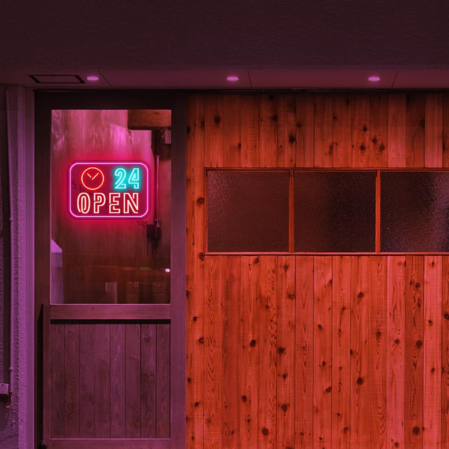Неоновая вывеска с часами, раб – обзор и цена Decor Lighting Opening Hours
